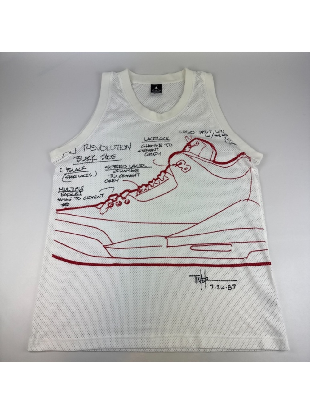 Nike Air Jordan Mens Size XL AJ III 3 Retro Shoe Print Mesh Jersey AO9045 100